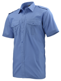 košile POLICE středně modrá s krátkým rukávem