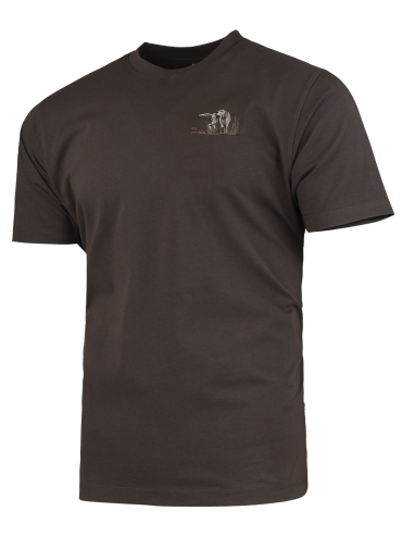 triko s výšivkou PES tmavě hnědé
