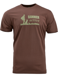 triko s potiskem BANNER ACTIVE hnědé