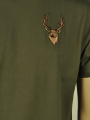 triko s výšivkou HLAVA JELENA tmavě zelené