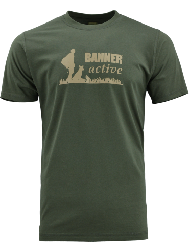 triko s potiskem BANNER ACTIVE olivově zelené