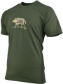 triko s barevným potiskem DIVOČÁK olivově zelené
