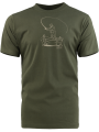 triko s potiskem ČLUN S RYBÁŘEM olivově zelené