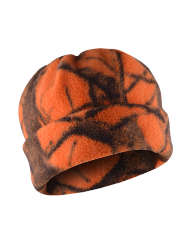 čepice fleece oranžová maskovaná