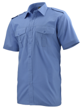 košile POLICE středně modrá s krátkým rukávem